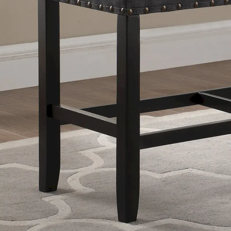 Fabric Counter Height Dining Bench with Nailhead Trim