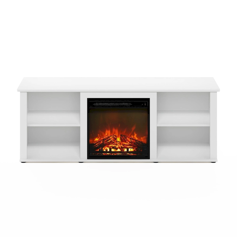 Furinno Classic 60 Inch TV Stand with Fireplace