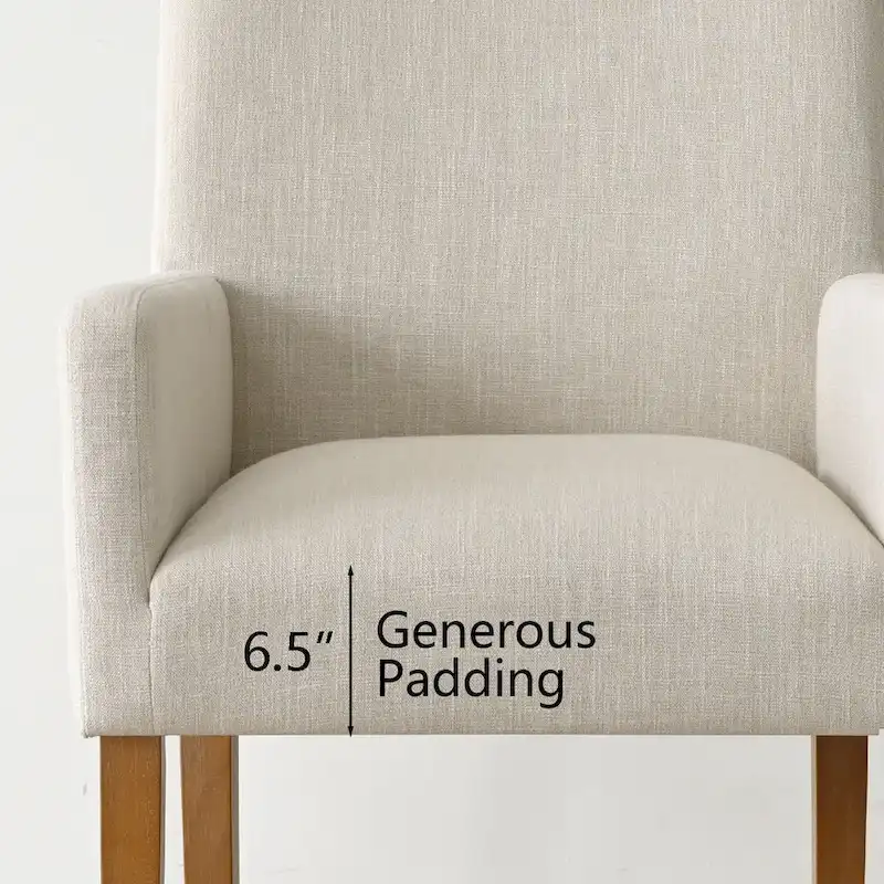 Linen Upholstered Armchair(Set of 2)