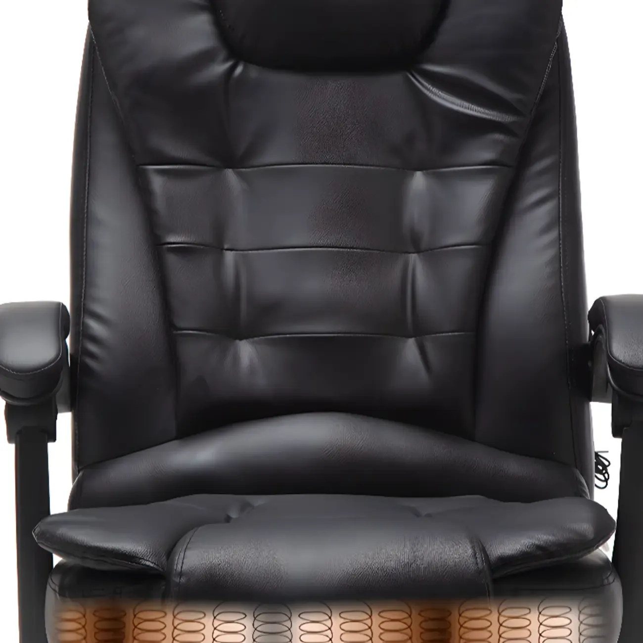 Executive Ergonomic Black Leather Swivel Reclining Office Chair