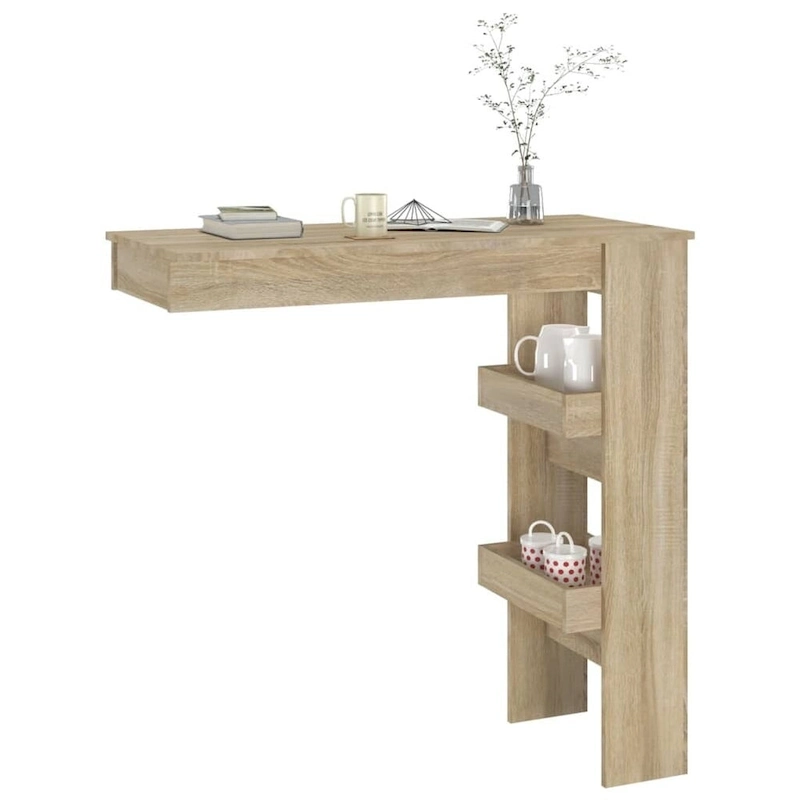 vidaXL Wall Bar Table Kitchen Bar Dining Table Computer Desk Engineered Wood - 40.2  x 17.7  x 40.7