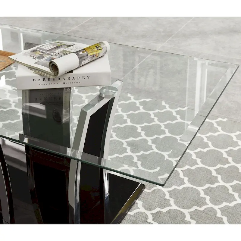 del Rio Modern Glass Top 2-Piece Accent Table Set by Furniture of America