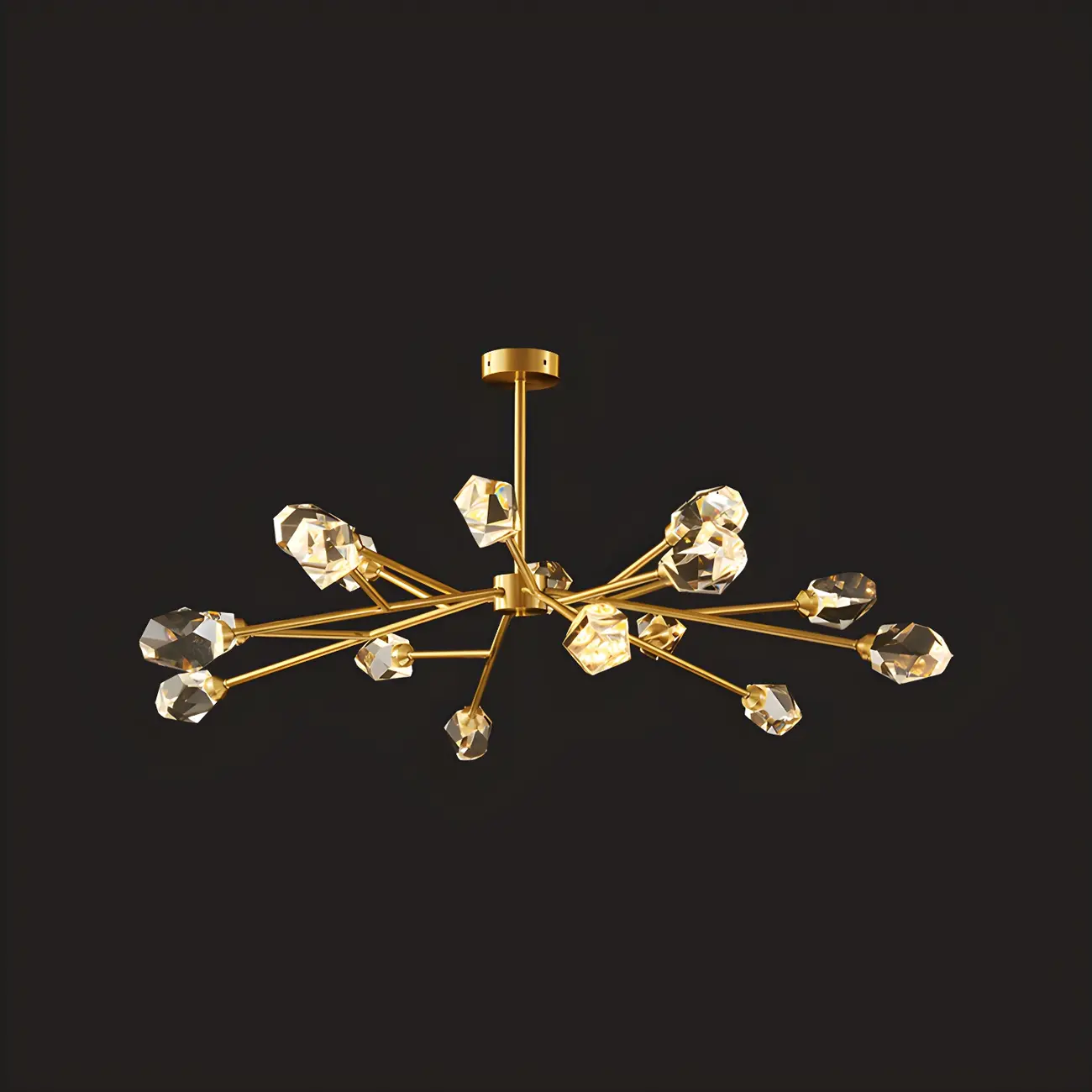 Modern Gold Sputnik Chandelier Crystal Shade