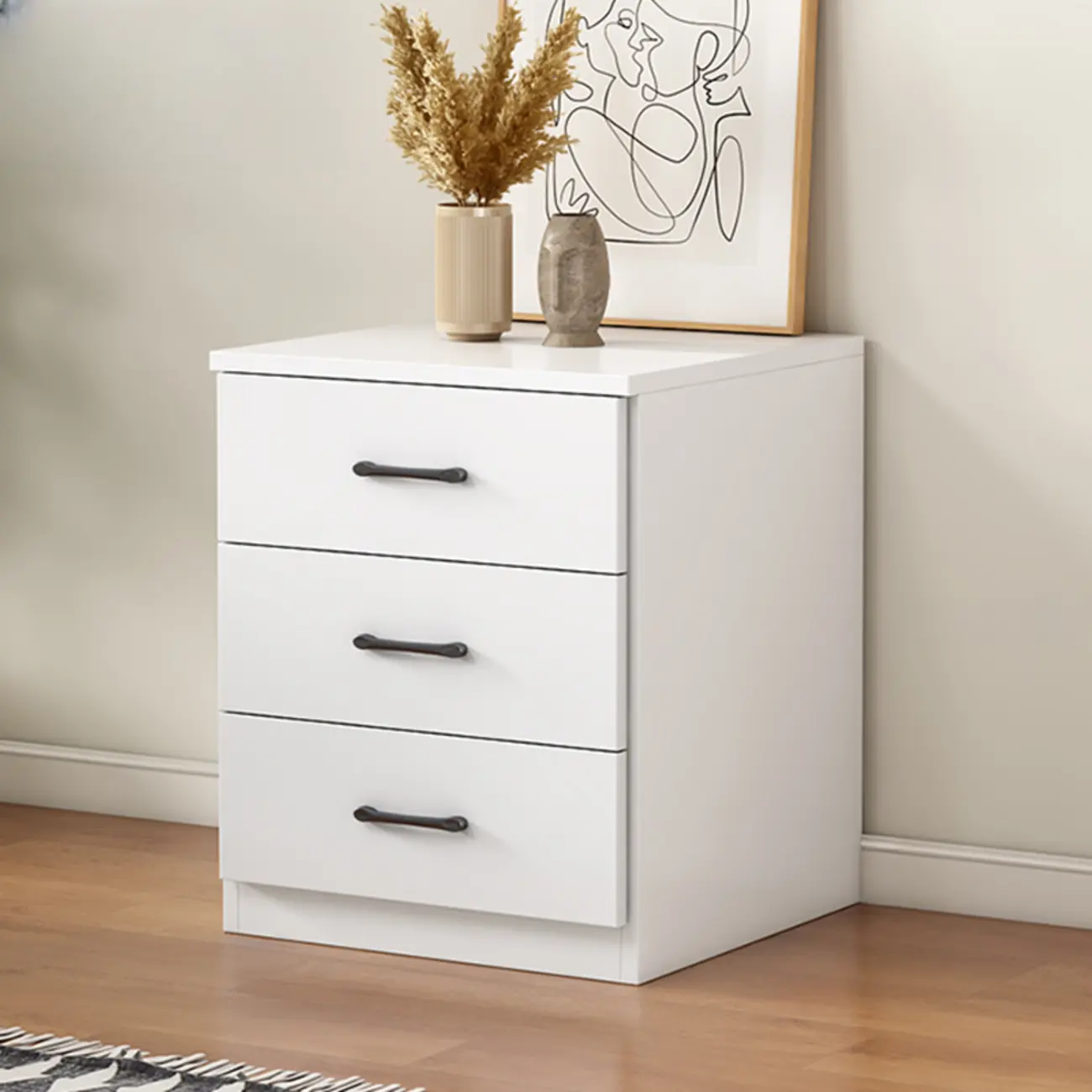 Minimalist White Storage Cabinet with Soft Close & Drawers