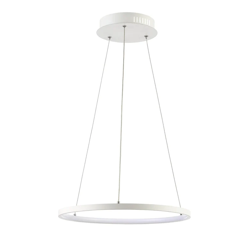 SAFAVIEH Lighting Anamarija 74-inch Modern White Adjustable LED Pendant - 16.5  W x 16.5  L x 12-74  H - 17Wx17Dx61H