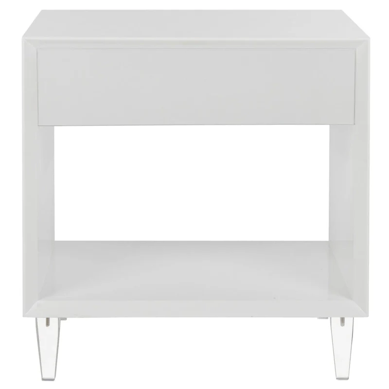 SAFAVIEH Couture Myrthe Eglomise Side Table- White - 24 W x 18 L x 25 H - 24Wx18Dx25H