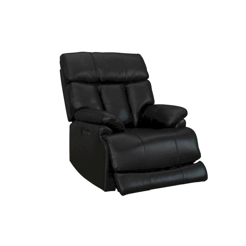 Genuine leather Black Power Recliner Zero Gravity Dual Power Recliner Adjustable Headrest Extendable Footrest