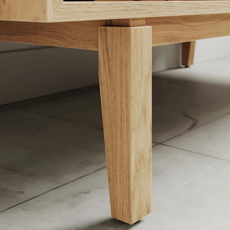 Studio London Lucas Storage Oak Wood Coffee Table for Living Room