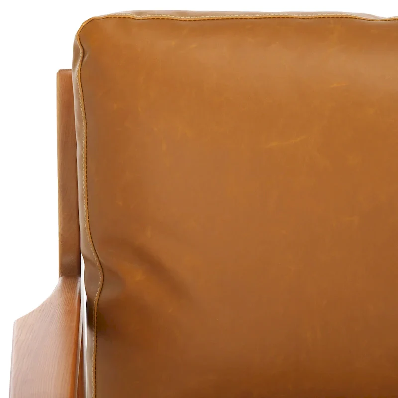 SAFAVIEH Donie Solid Wood Accent Chair with Cushion (Fully Assembled) - 28 In. W x 33 In. D x 34 In. H - 28Wx33Dx34H