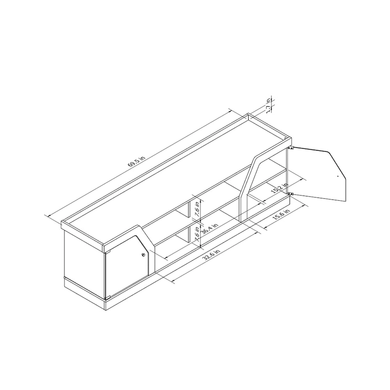 DH BASIC Modern Espresso 71 Wide Entertainment Center by Denhour