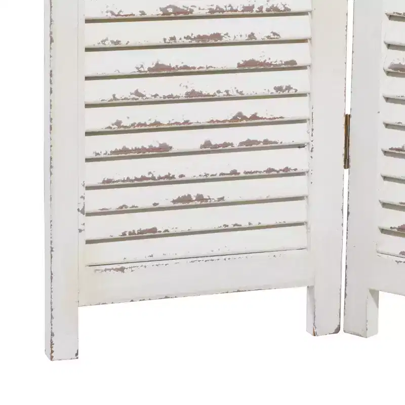 Farmhouse Wood Room Divider Screen Cream - Olivia & May