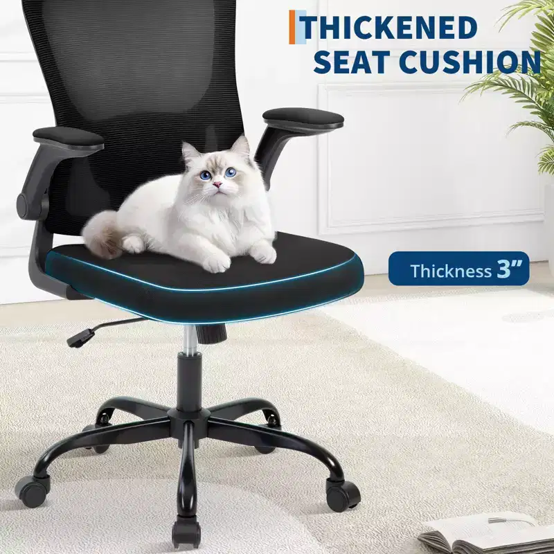 Premium Ergonomic High-Grey Mesh Office Chair - Adjustable Headrest & Reclining Backrest, 360 Swivel - Silent Casters, Skin-Friendly & Durable