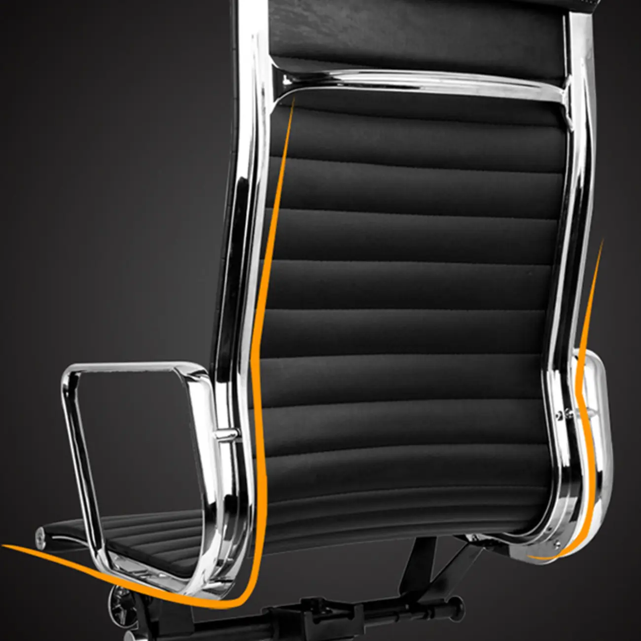 Beige Leather Adjustable High-Back Swivel Office Chair