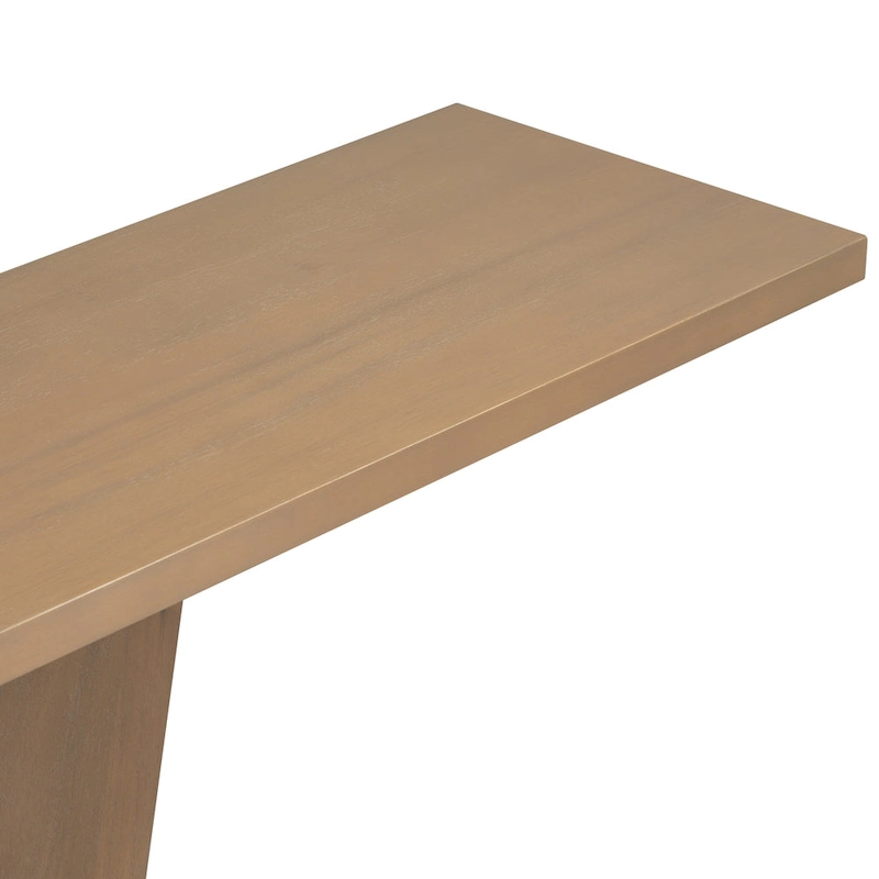 Christopher Knight Home - Mirod Elegant Console Table with Natural Wood Veneer and Sturdy V-Base Design