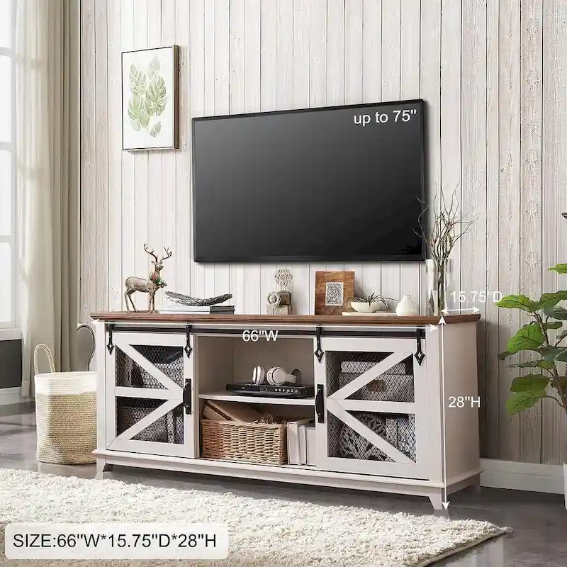 Industrial & Farmhouse TV Stand, Entertainment Center, TV Console