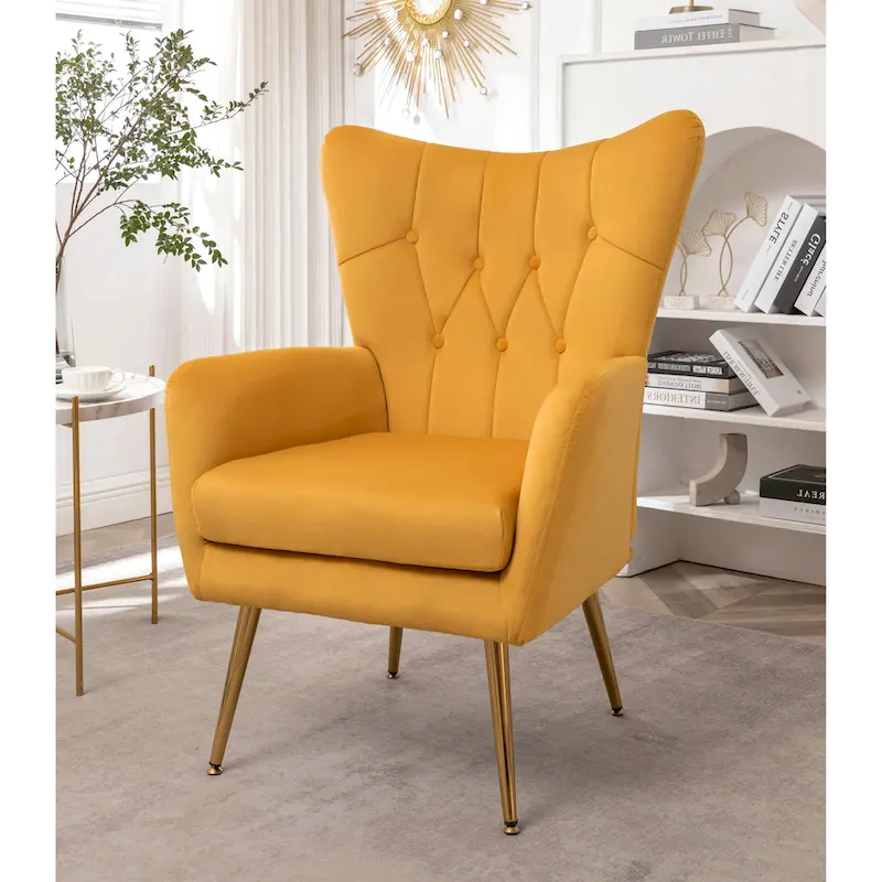 Mid Century Wingback Upholstered Accent Chair