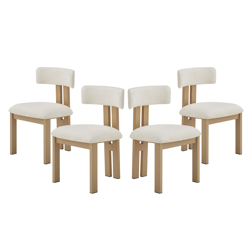 Astura Upholstered Dining Chairs, Iron Frame, Set of 4 by Christopher Knight Home