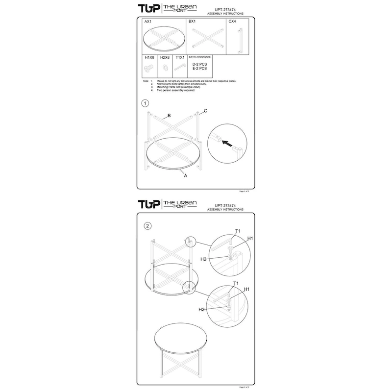 Ivy 30 Inch Marble Top Round Coffee Table with Metal Frame, White and Black