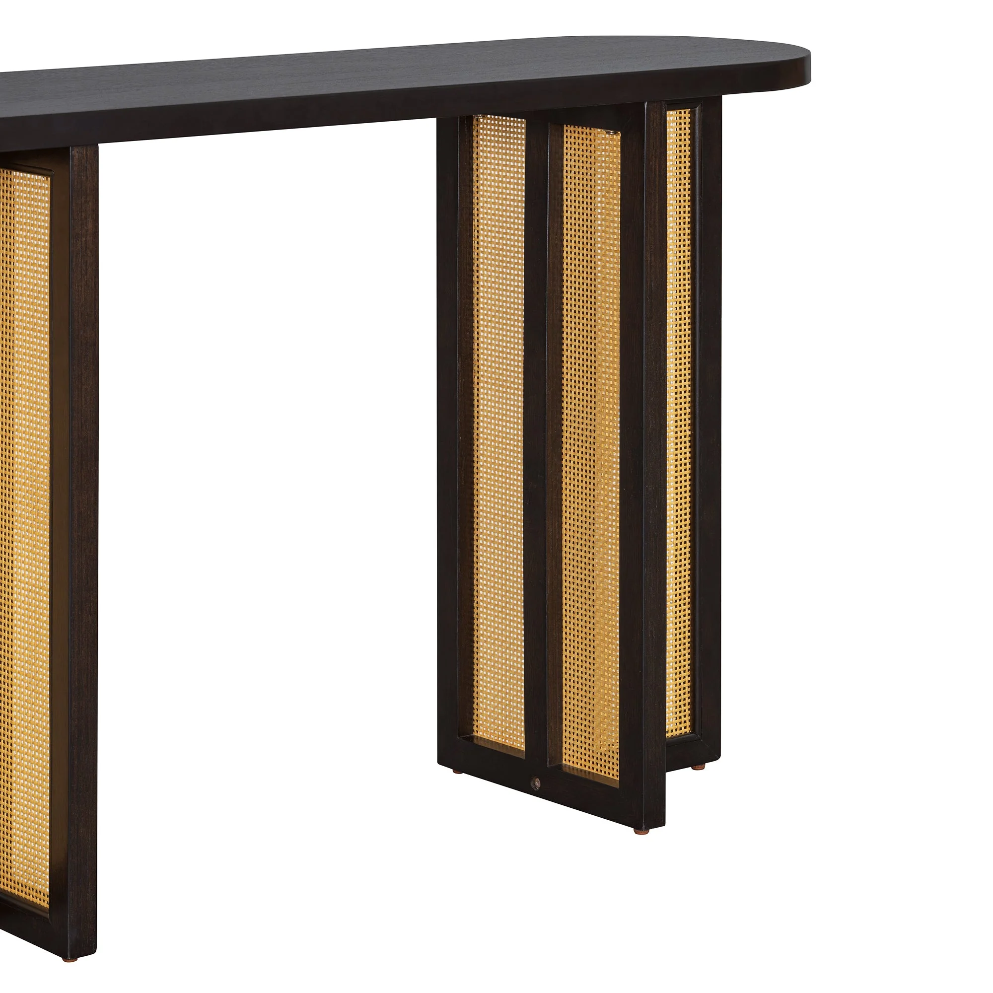 Walker Edison | Farmhouse Rattan Console Table Entryway Table