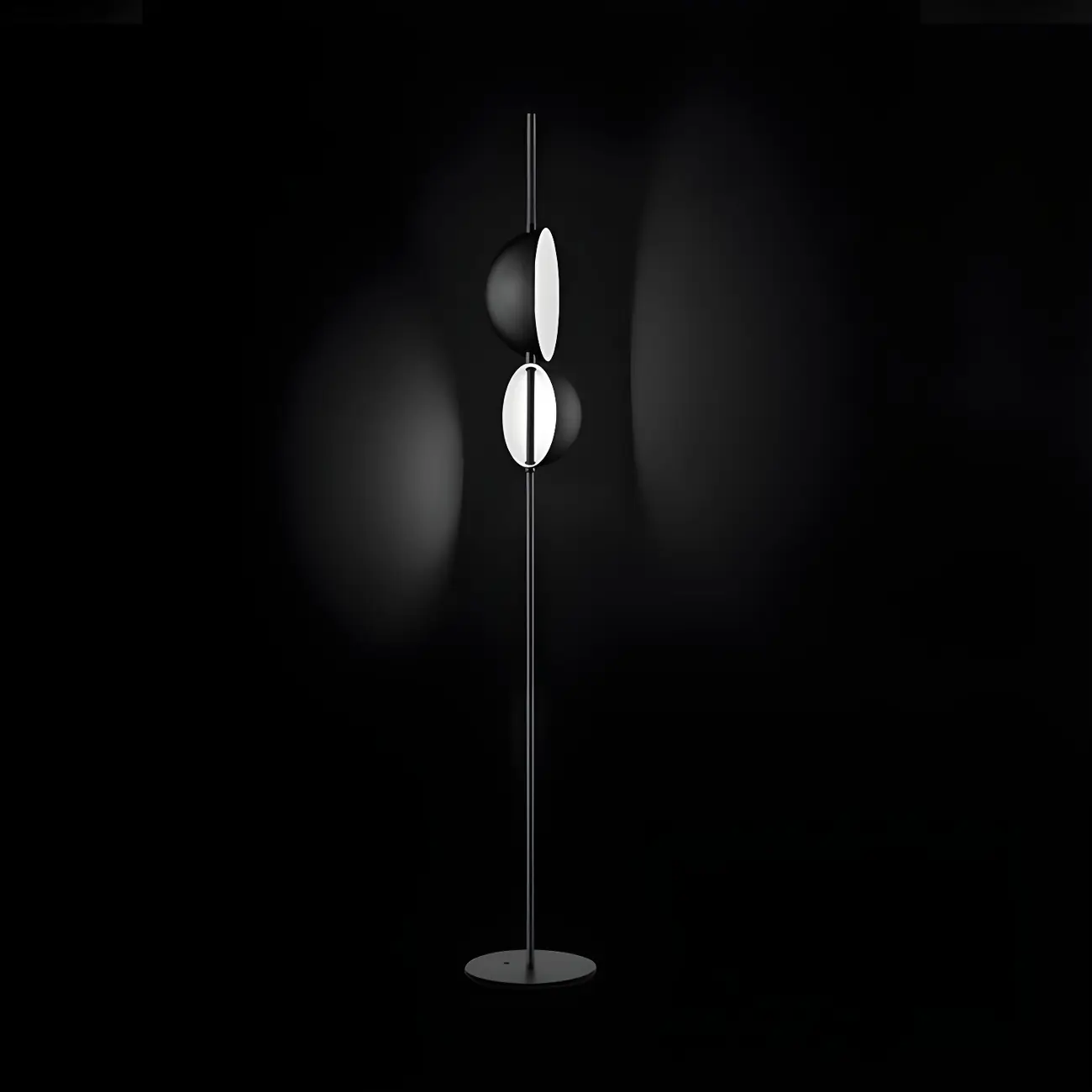 Modern 2-Light Hemispherical Metal Floor Lamp for Living Room
