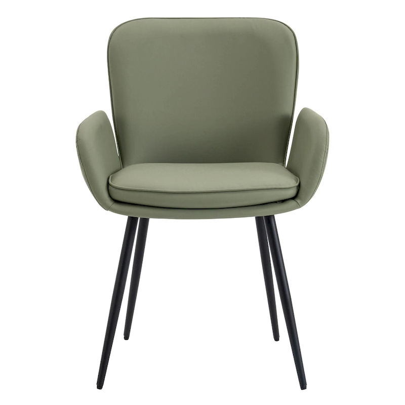 Set of 4 Cat-Scratch Resistant Dining Chairs with Gold Metal Legs