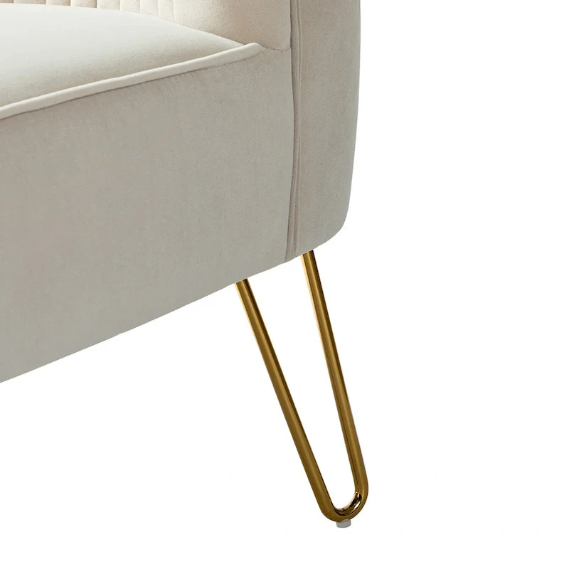 Barto Modern Velvet Tufted Side Chair with Golden Legs by HULALA HOME