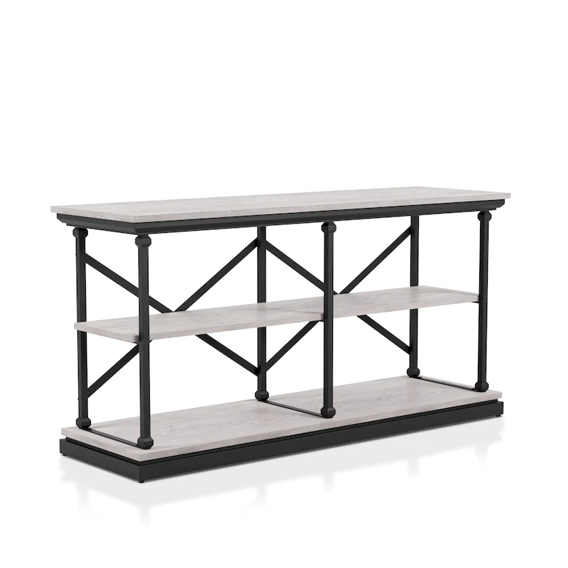 Marcin Transitional 59-inch Steel 2-Shelf Console Table by Furniture of America