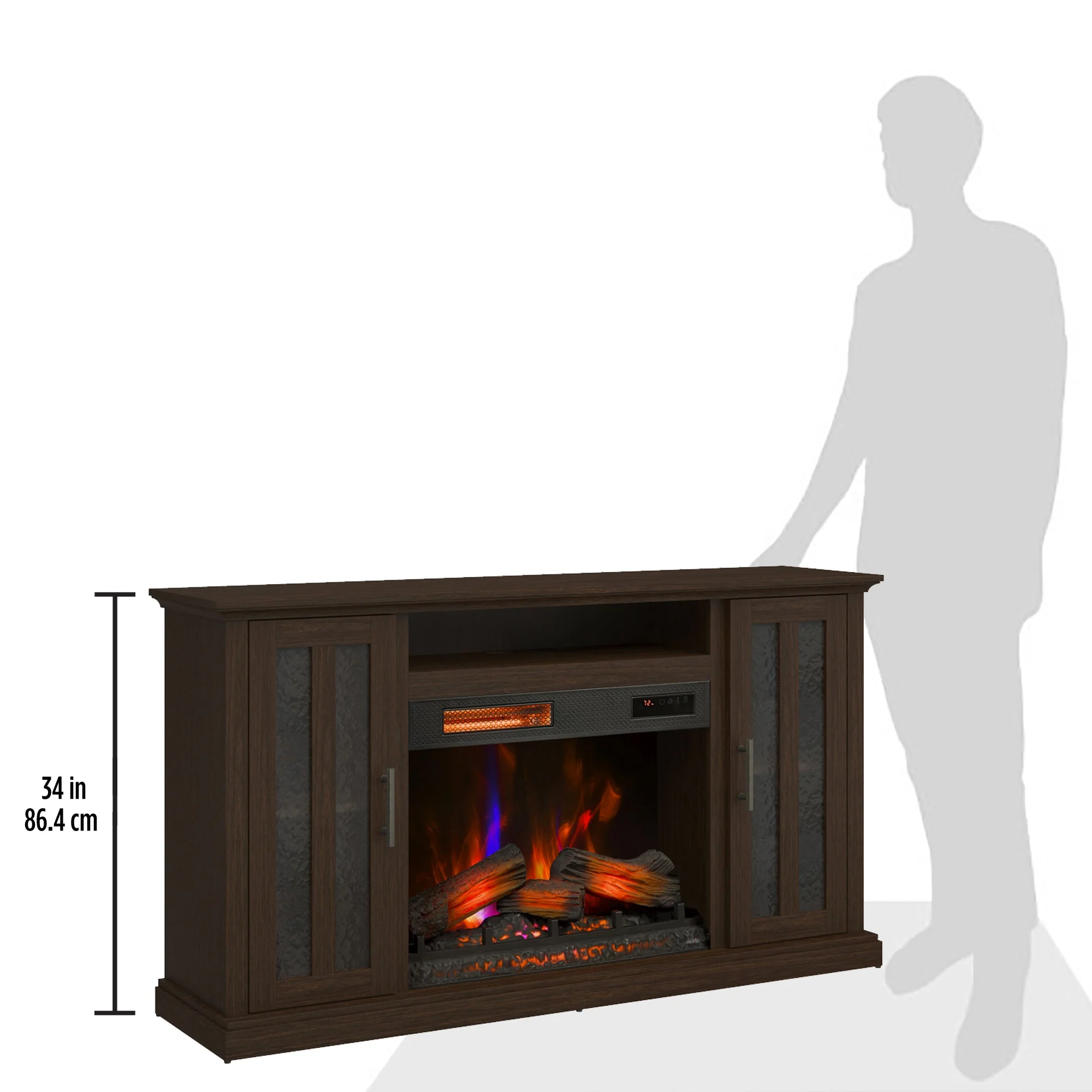 duraflame? Farmhouse Electric Fireplace TV Stand Media Console