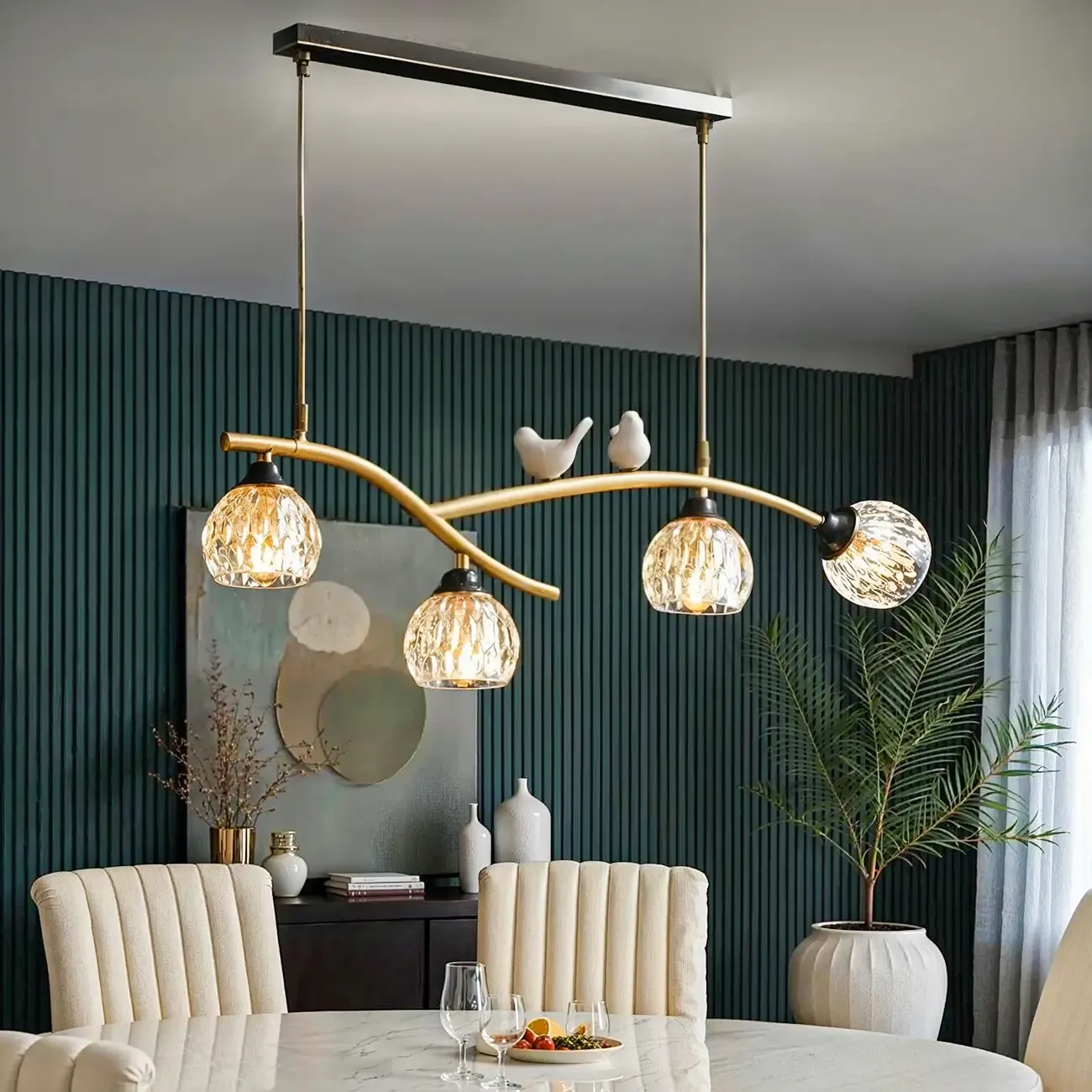 Modern Crystal Decorative Birds Pendant Light