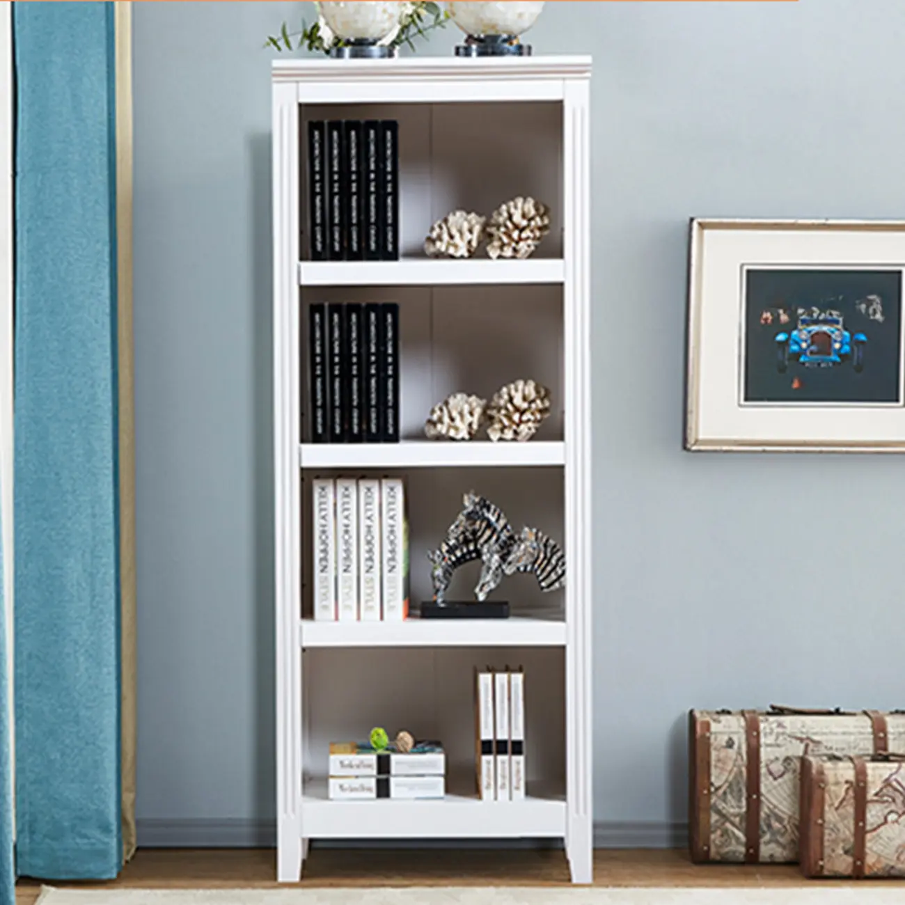 Classic Birch Wood 5-Tier Vertical Barrister Bookcase
