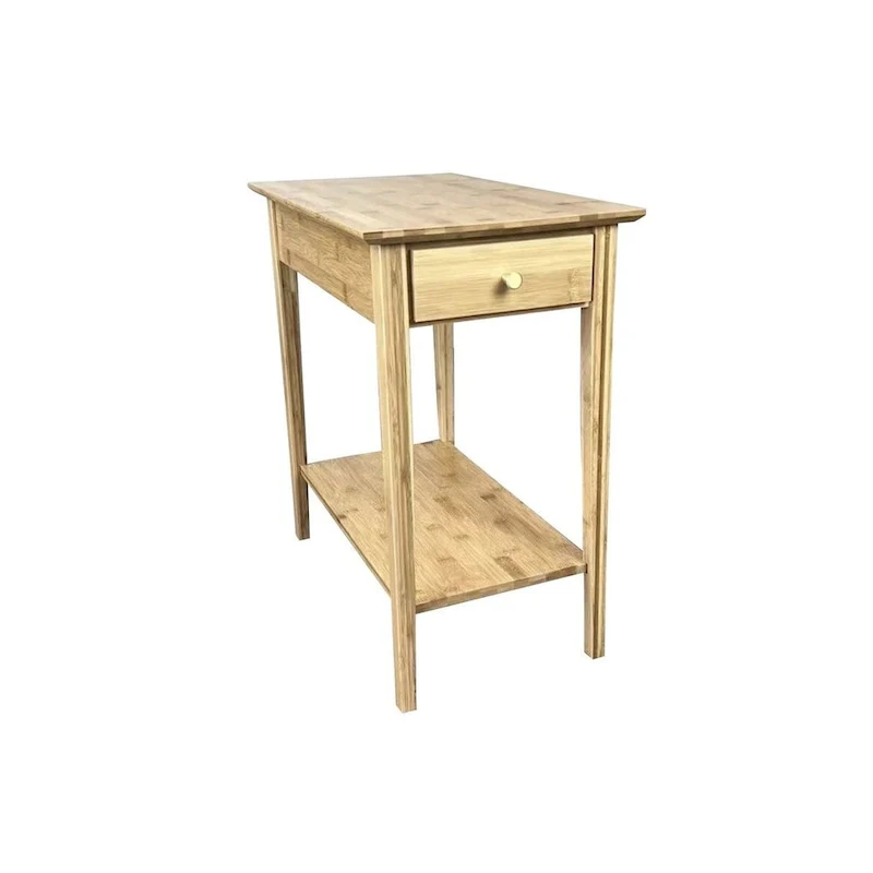 Solid Bamboo Recliner Table with Drawer
