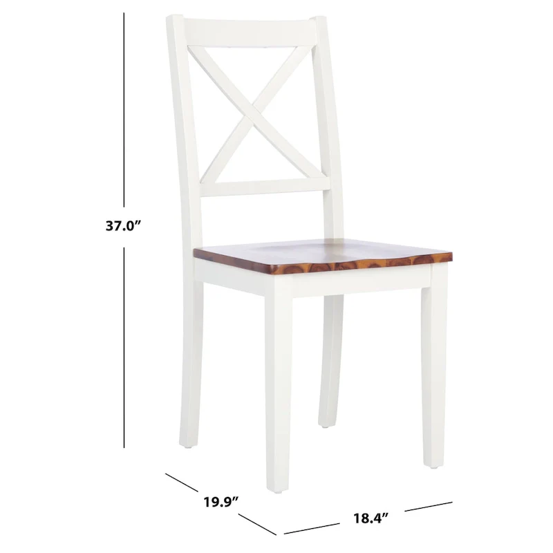SAFAVIEH Lulla Farmhouse x-Back Dining Chair (Set of 2) - 18.4 W x 19.9 L x 37 H - 18Wx20Dx37H
