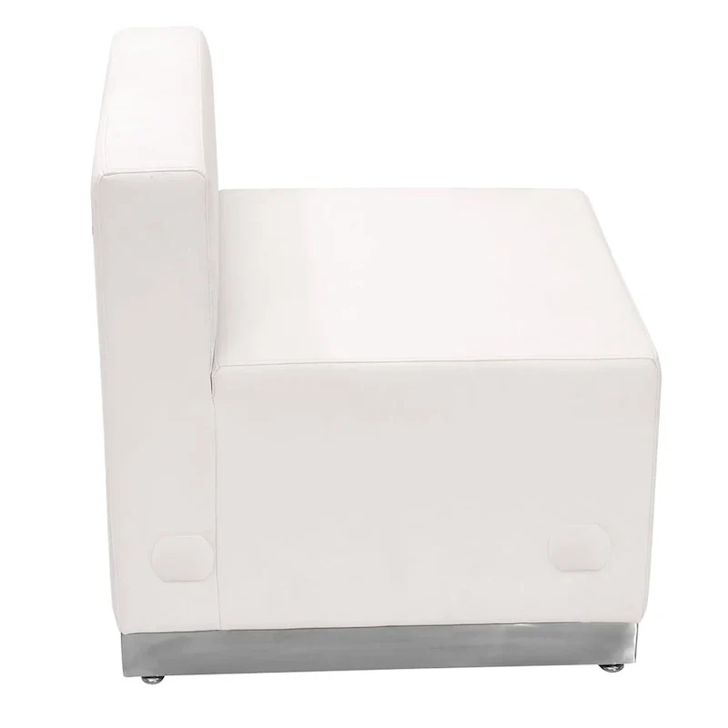 LeatherSoft Chair w/Brushed Stainless Steel Base - Reception Furniture