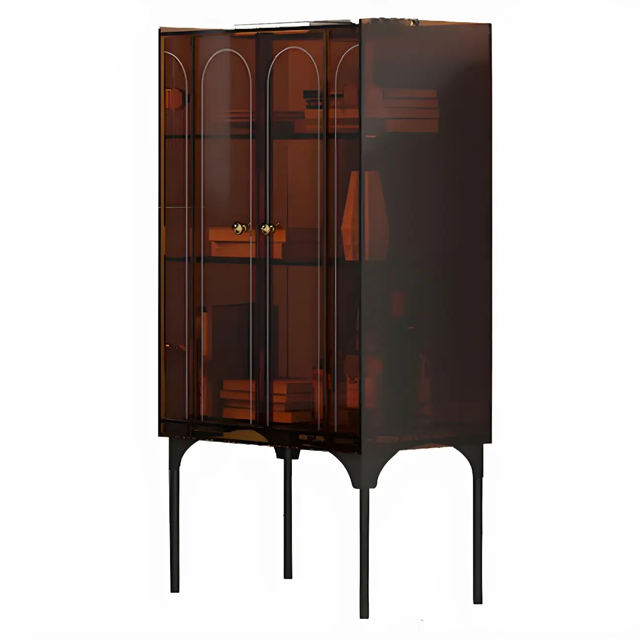 Modern Plastic/Acrylic Sideboard Cabinets with Shelves in Red