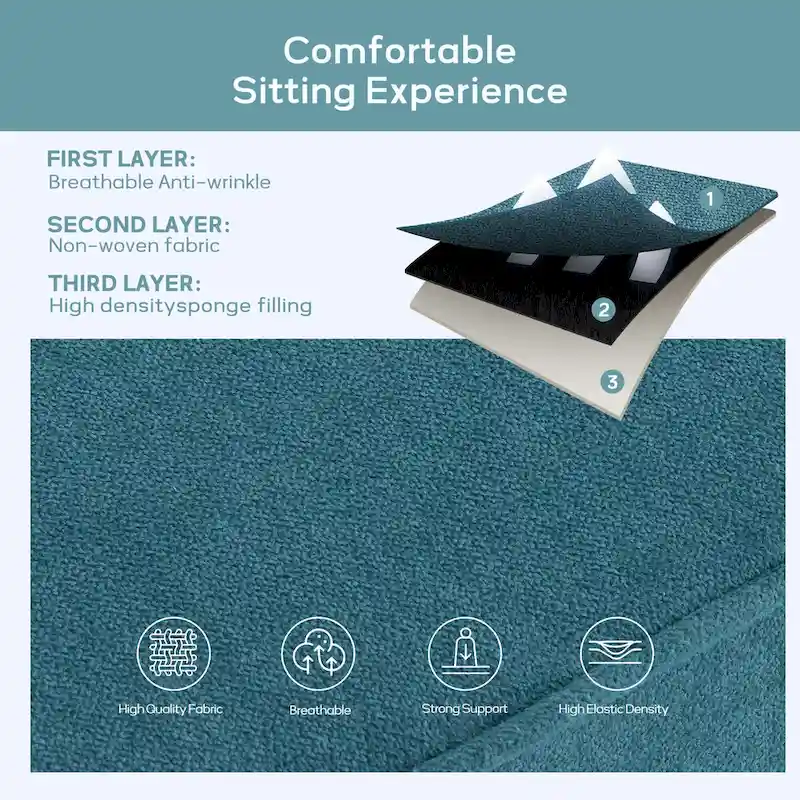 HUIMO Fabric Arm Chair Accent Chair and Ottoman Set Grey/ Beige/ Blue/ Dark Teal