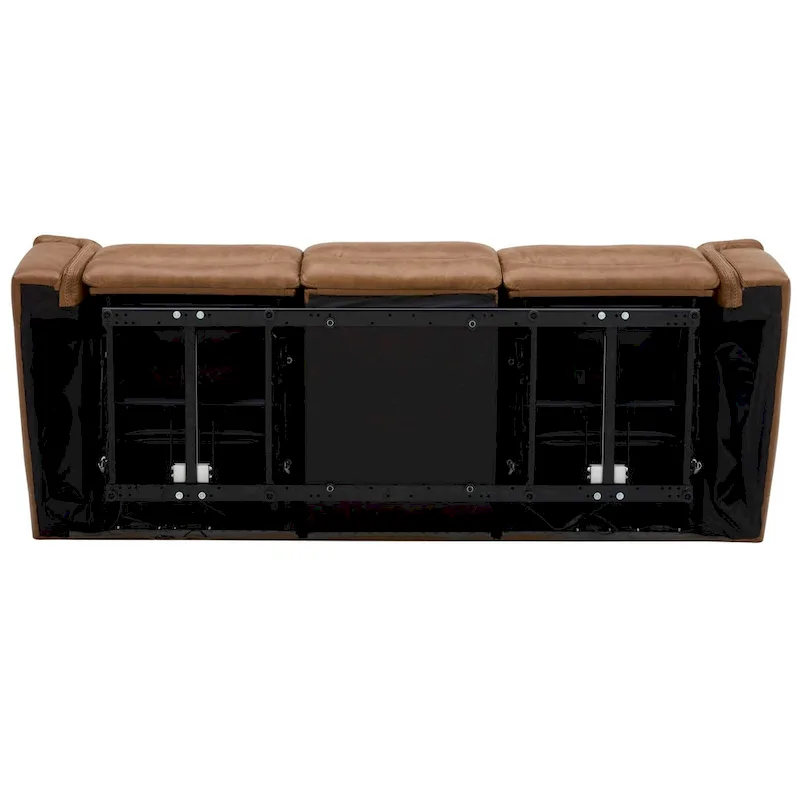 Cooper Leather Dual Power Reclining Sofa - Camel