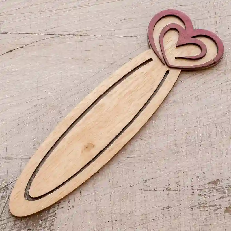 Happy Heartbeats Recycled Teak Wood Bookmark