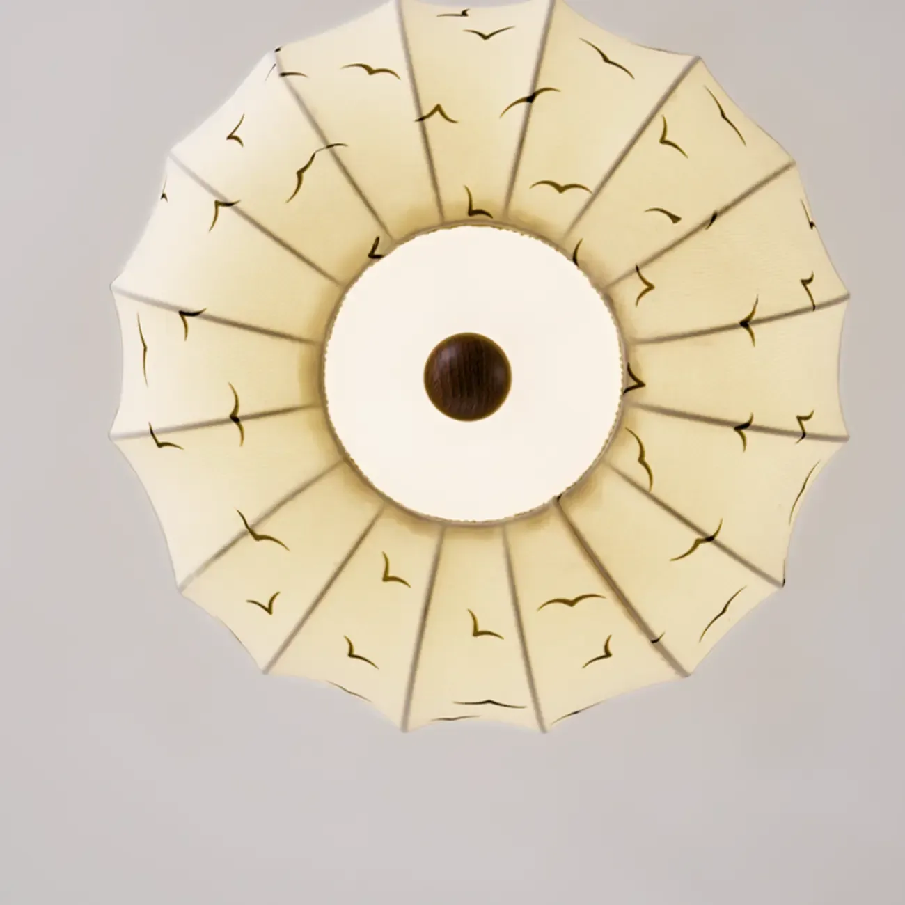 Modern Off-white Fabric Pendant Light with 5-Light & LED