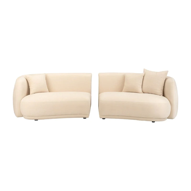Neutral Modern 4 Seat Rectangle Curved Sofa - 117 x 49 x 31