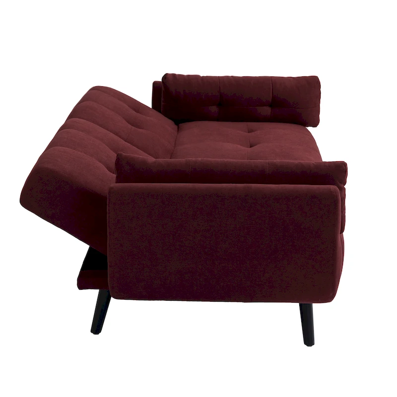 Modern Adjustable Backrest Convertible Futon Sleeper Couch