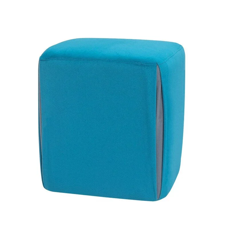 Adeco 14 Small Ottoman Footrest Stool- Velvet Seating Stool Ottoman