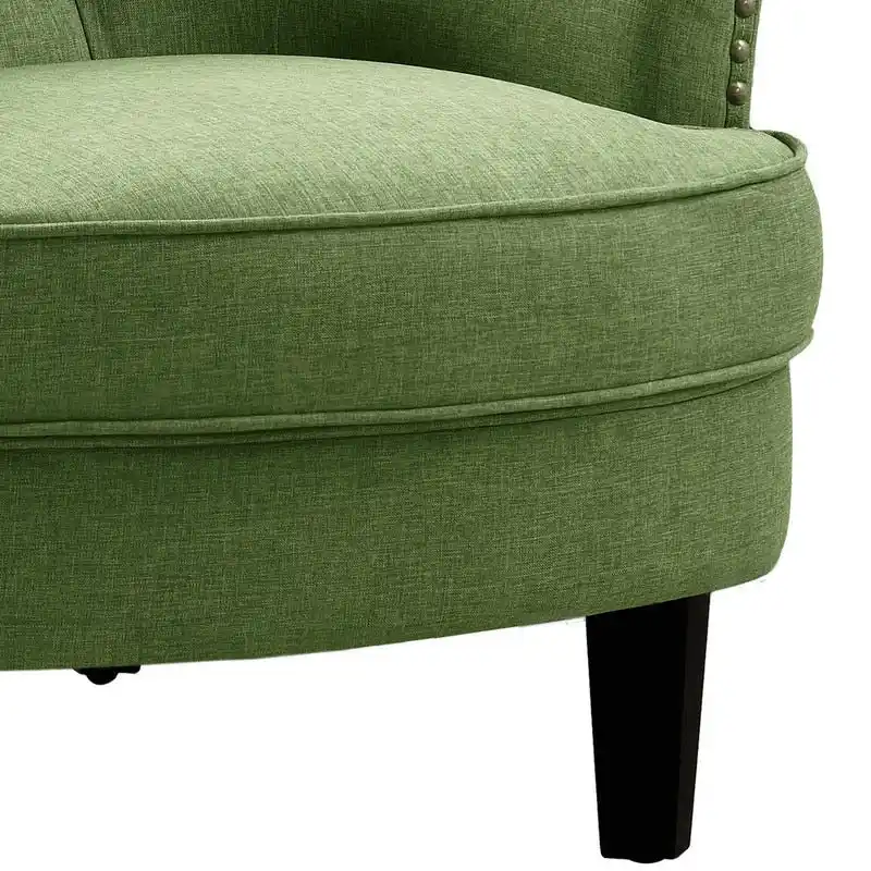 Moser Bay Mignon Velvet / Linen 30 Wide Tufted Wingback Accent Chair