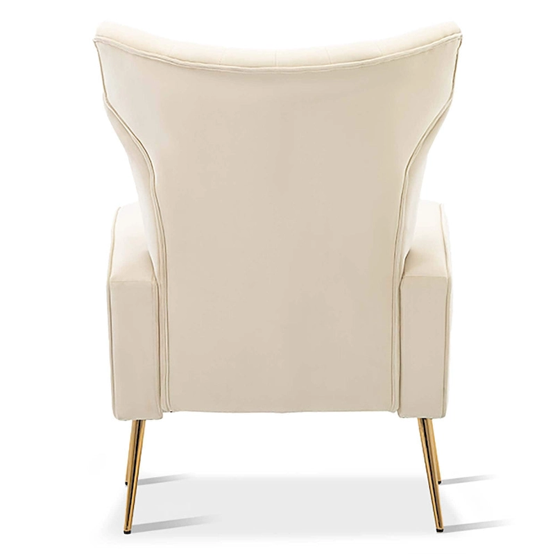 Velvet Accent Chair with Gold Legs