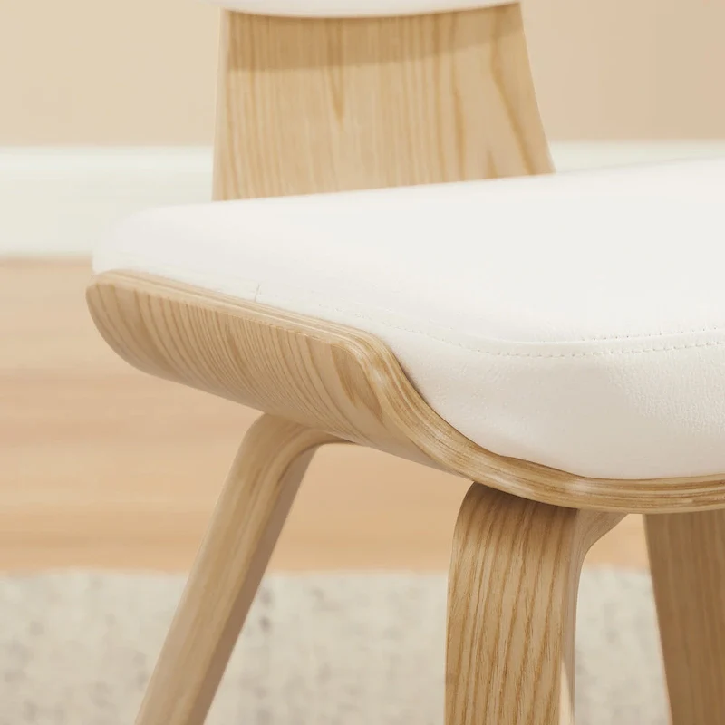 Wood and PU Leather Dining Chair