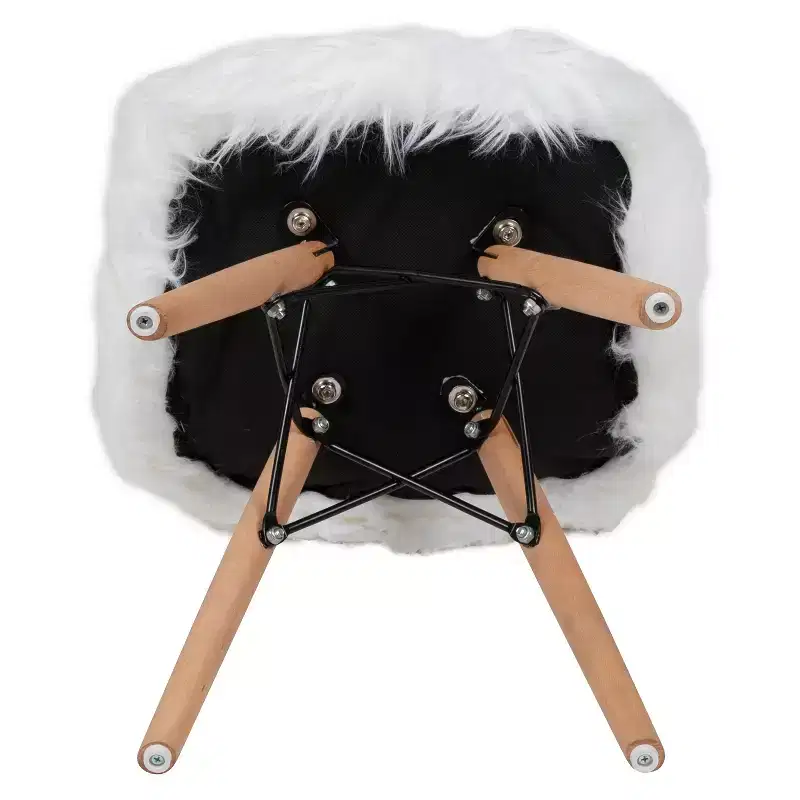 Emma and Oliver 4 Pack Kids Shaggy Dog Accent Chair - Desk Chair - Playroom Chair