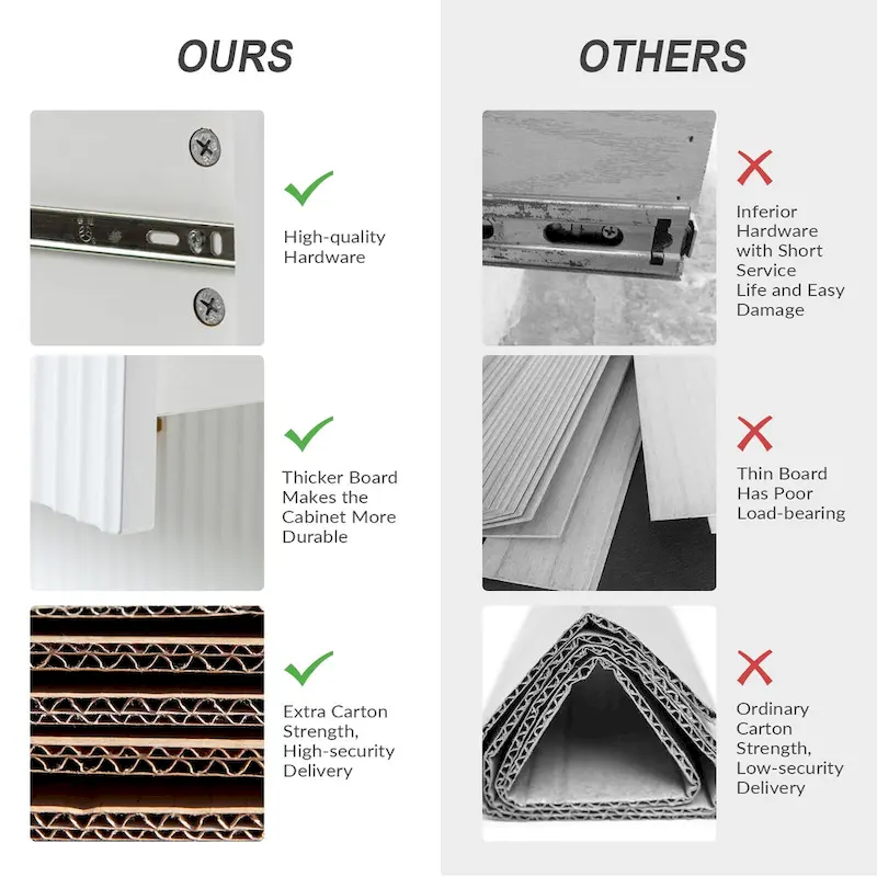 Gilb Modern 3-Drawer Dresser Nightstand with Metal Legs Set of 2 by HULALA HOME