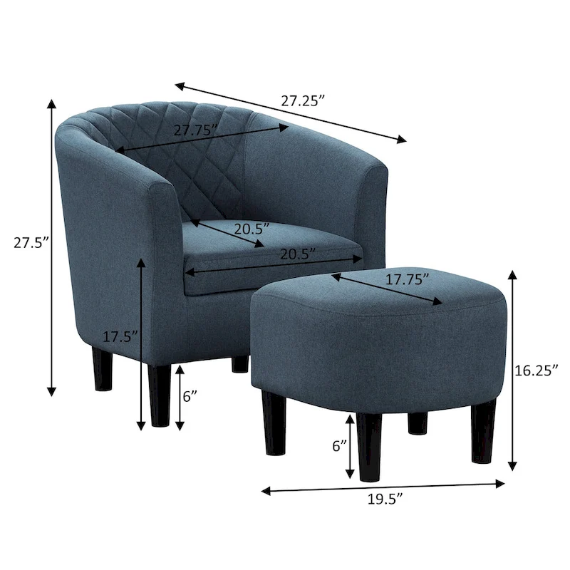 Convenience Concepts Take a Seat Roosevelt Accent Chair with Ottoman