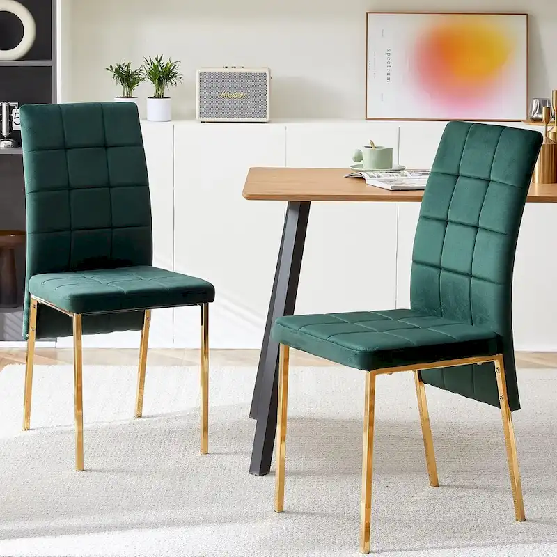 Howtai Upholstered Velvet Dining Chair High Back