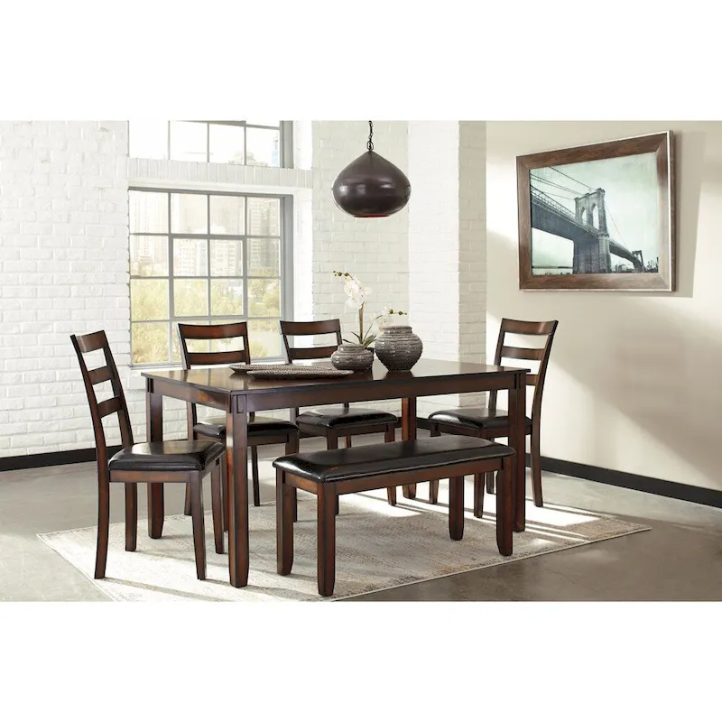 Coviar Brown 6-Piece Dining Room Table Set