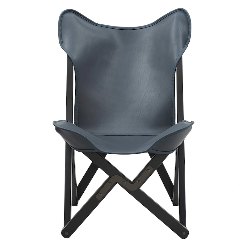 Cantu Genuine Top Grain Leather Tripolina Sling Chair by iNSPIRE Q Modern